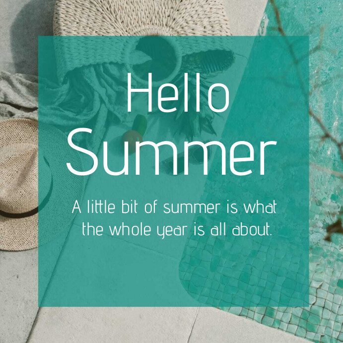 Modèle Aqua Hello Summer Instagram Post | PosterMyWall