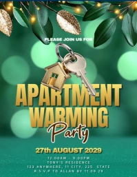 Aqua House Warming Party Flyer (us Letter) template