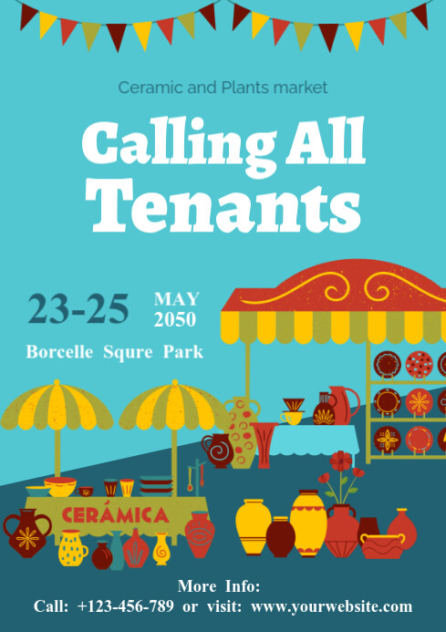 Copy of Aqua Illustrative Calling For Vendors For Market A2 | PosterMyWall