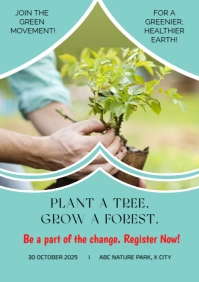 Aqua Illustrative Campaign Poster A4 template