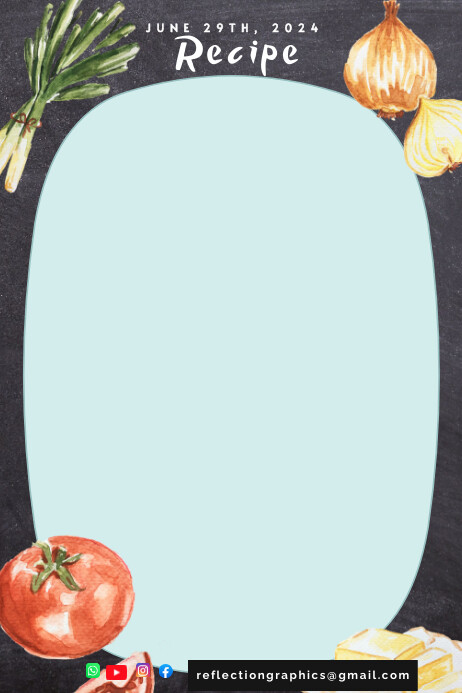 Plantilla de Aqua Illustrative Food Recipe Poster | PosterMyWall