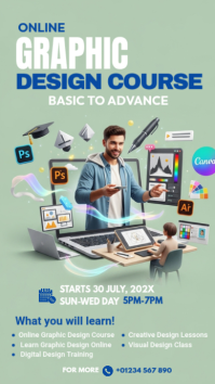 Aqua Illustrative Graphic Design Instagram Story Instagram-verhaal template