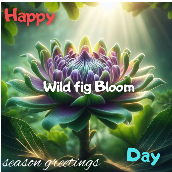 Aqua Illustrative Happy Wild Fig Bloom Day Instagram Post Template ...