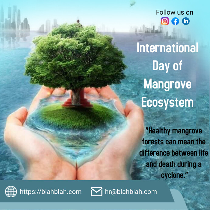 Aqua Illustrative Mangrove Ecosystem Instagra Instagram Post template