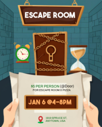 Turquesa Escape Room Event Instagram Portrait Template