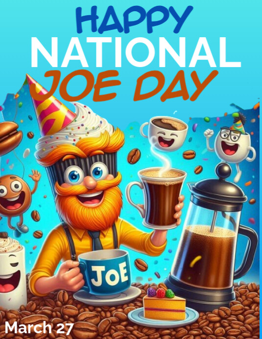 Plantilla de Aqua Illustrative National Joe Day Flyer (us Letter ...