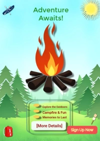 Aqua Illustrative Outdoor Explorer Flyer A6 template