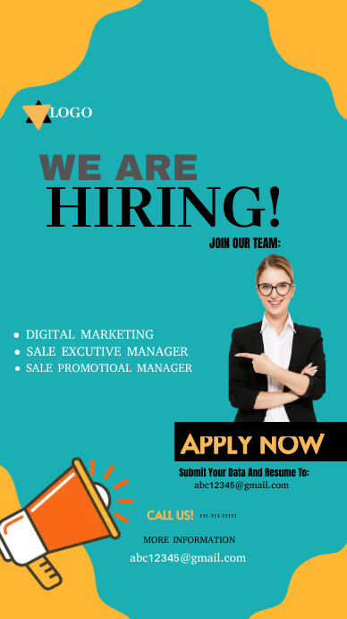 Copy of Aqua Illustrative We Are Job Offering Now Wh | PosterMyWall