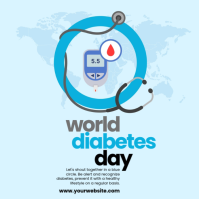 Aqua Illustrative World Diabetes Day Instagram Post Instagram-Beitrag template