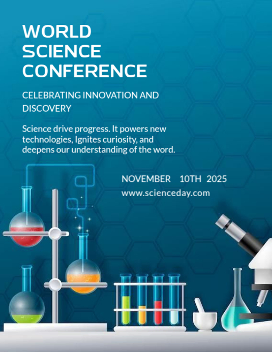 Aqua Illustrative World Science Day Flyer (us Letter) Template ...