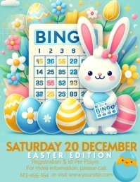 Aqua Illustrativo Bingo Easter Edition Volantino (us Letter) Pamflet (Letter AS) template