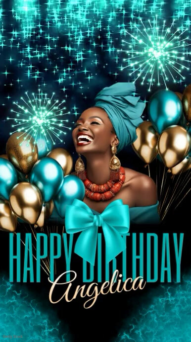 Aqua Joyful Agua Color And Gold Instagram Story template