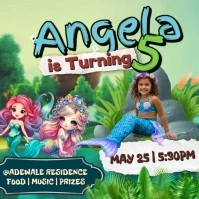 Aqua Joyful Animated Birthday Ads, Instagram Post Instagram-bericht template