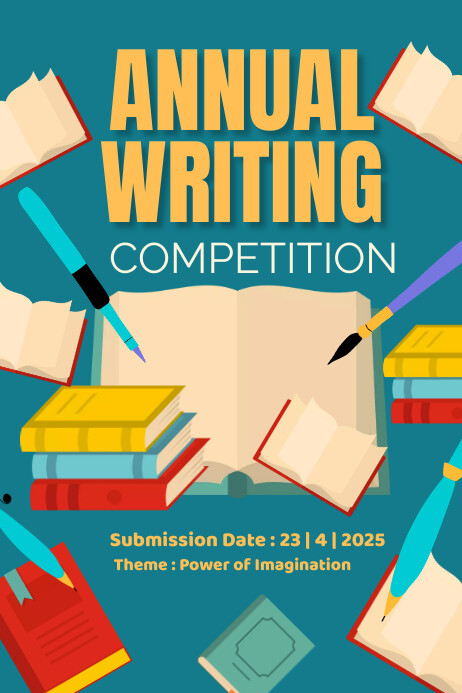 Copy of Aqua Joyful Annual Writing Poster | PosterMyWall