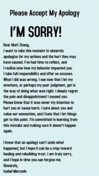 Aqua Joyful Apology Letter Instagram Reel template