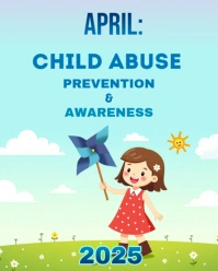 Aqua Joyful April Child Abuse Awareness And Prevention Poster Flyer Psa Instagram Portrait template
