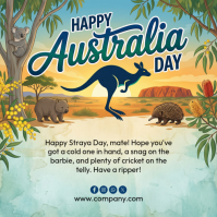 Aqua Joyful Australia Day Instagram Post template