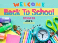 Aqua Joyful Back To School Yard Sign Tuinbord template