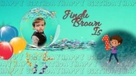 Aqua Joyful Birthday  Baby  Twitter Post Twitter-Beitrag template