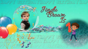 Aqua Joyful Birthday  Baby  Twitter Post Wpis na Twittera template