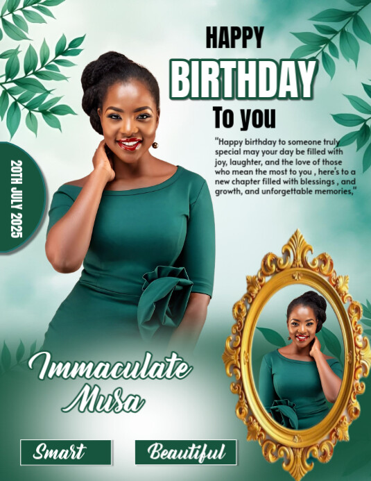 Aqua Joyful Birthday Design Template  Flyer (us Letter)