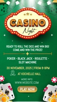 Aqua Joyful Casino Night  Instagram Story template