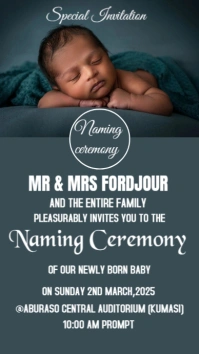 Aqua Joyful Child Dedication  Digital Display (9:16) template