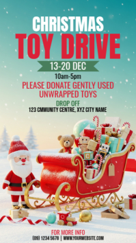 Aqua Joyful Christmas Toy Drive Instagram Story template