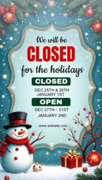 Aqua Joyful Closed For The Holidays Template  Instagram Story