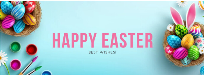 Aqua Joyful Colorful Gradient Happy Easter Facebook Cover Facebook ...