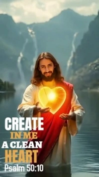 Aqua Joyful Create In Me A Clean Heart  Instagram Story template