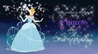 Aqua Joyful Disney Princess Birthday Invitati Pantalla Digital (16:9) template