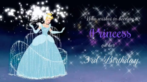 Aqua Joyful Disney Princess Birthday Invitati Digitalt display (16:9) template