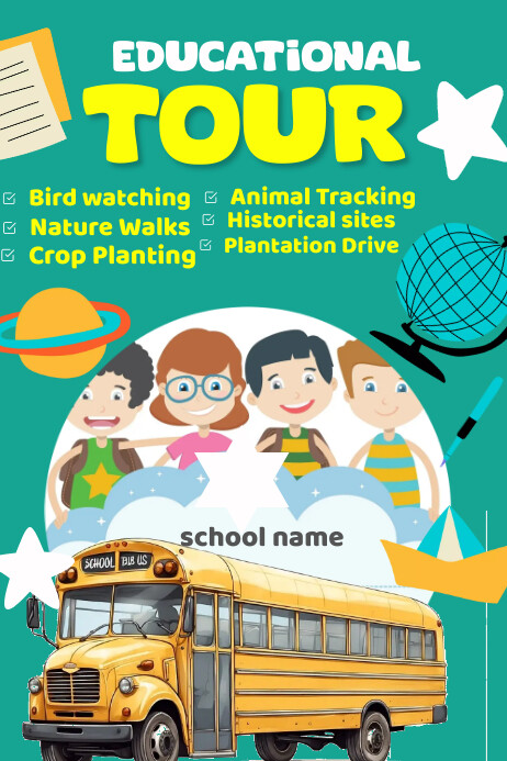 Aqua Joyful Educational Tour Poster Template | PosterMyWall