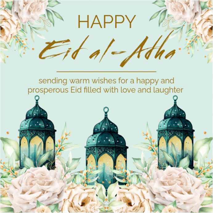Aqua Joyful Eid Adha Instagram Post template