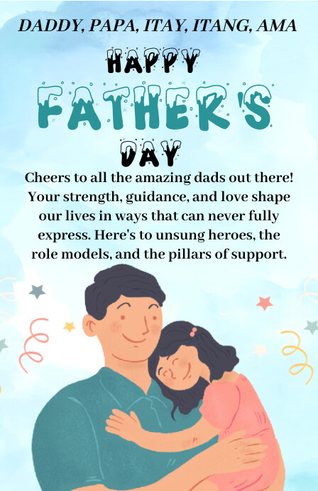 Aqua Joyful Father's Day Template Design  Tab Tabloid