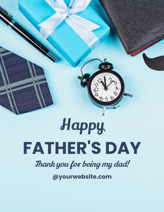 Aqua Joyful Father's Dsy Flyer (us Letter) template