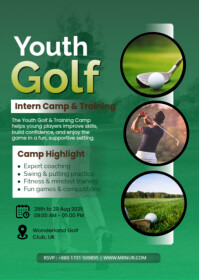 Aqua Joyful Golf In The Lessons A6 template