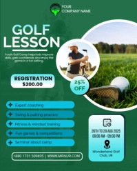 Aqua Joyful Golf Lesson Instagram Portrait template