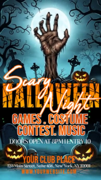 Aqua Joyful Halloween Scary Party Instagram Story template