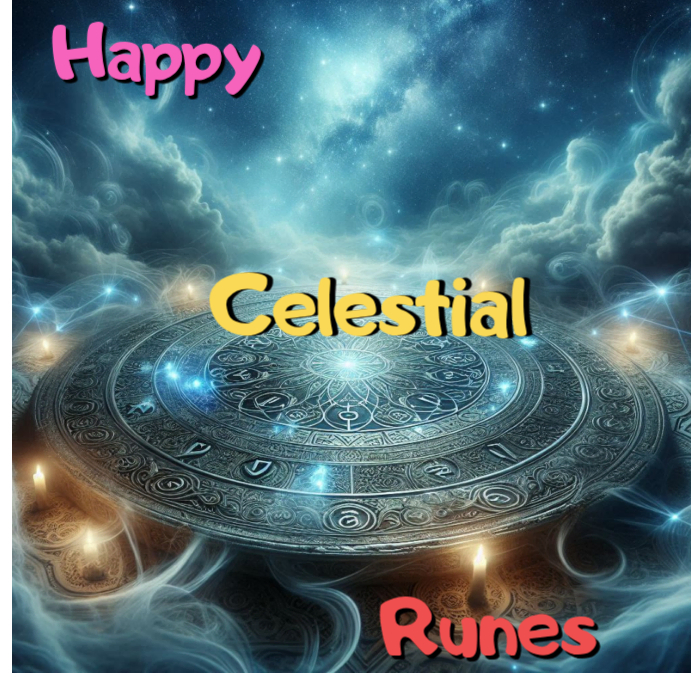Aqua Joyful Happy Celestial Runes Day Instagram Post Template ...