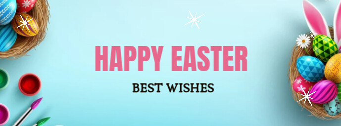 Aqua Joyful Happy Easter Facebook Cover  Facebook Cover Photo template