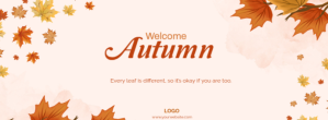 Aqua Joyful Hello Autumn Facebook Cover Photo template