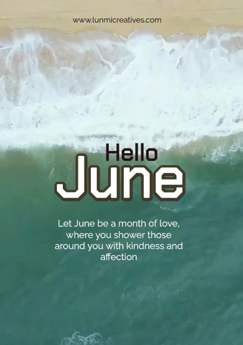 Aqua Joyful Hello June A4 template