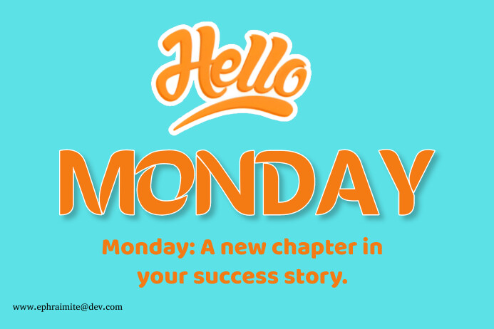 Plantilla de Aqua Joyful Hello Monday Label | PosterMyWall