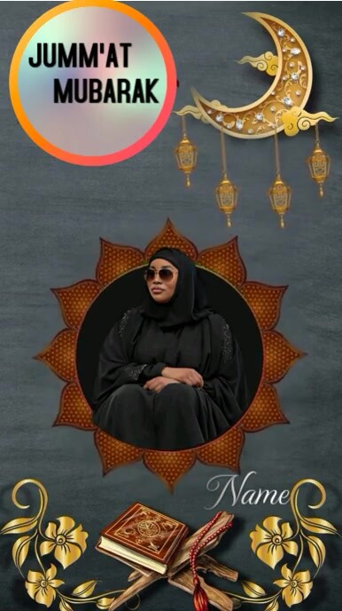 Aqua Joyful Juma'at Mubarak Poster  Instagram Reel template