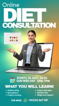 Aqua Joyful Online Diet Consultation Facebook Story template