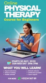 Aqua Joyful Online Physical Therapy Class Facebook Story template