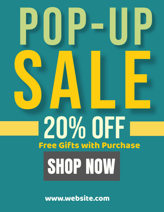 Aqua Joyful Pop Up Sale  Flyer (us Letter) template