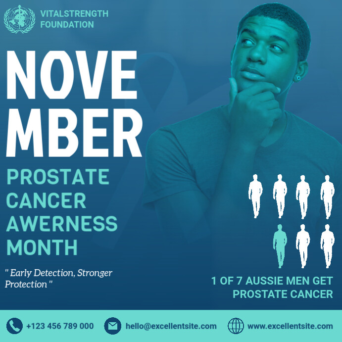 Aqua Joyful Prostate Cancer Instagram Post Template | PosterMyWall